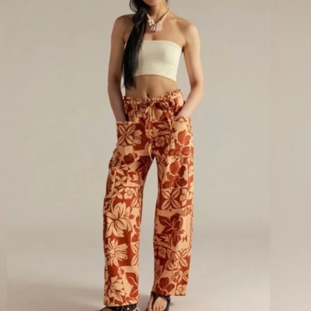NWT We The Free Mirage Printed Pull On Jeans - Terracotta Tropical